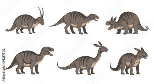 Group of different dinosaur toy models 1.