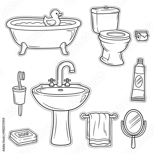 Bathroom fixtures and accessories.