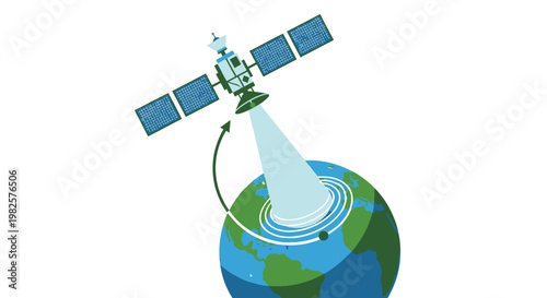 Satellite in Space Orbiting Earth.