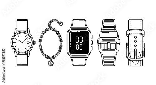 Variety of Watches and Bracelets.
