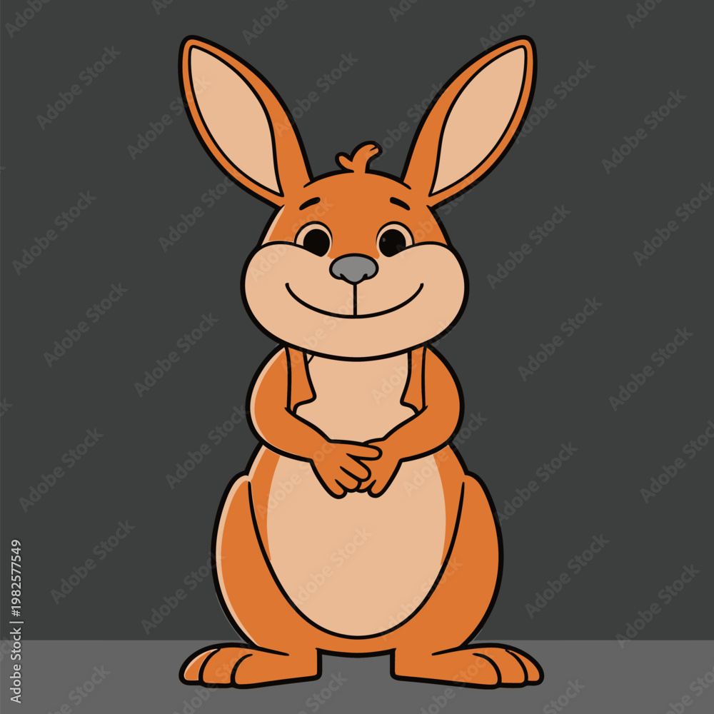 Fototapeta premium Cute Orange Cartoon Rabbit Illustration
