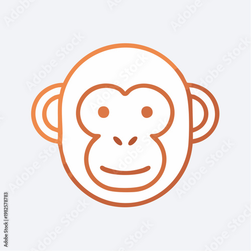 Adorable Monkey Face Illustration - A Cute and Playful Primate Graphic