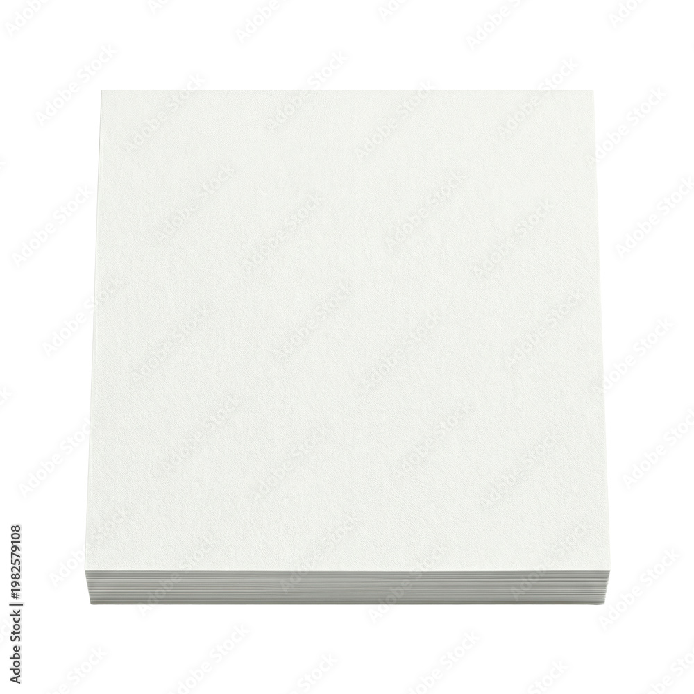 Fototapeta premium Clean stack of white square cardstock paper for office use