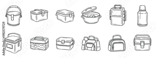 A comprehensive selection of meal preparation and transport solutions including various lunch boxes, food containers, and insulated carriers for everyday use and travel adventures