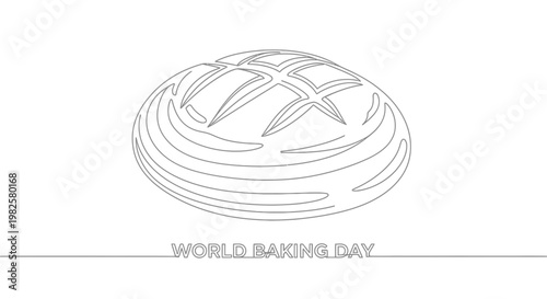 Bread Loaf Baking Day Illustration.