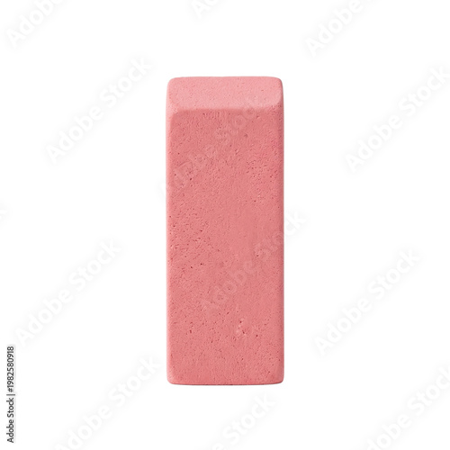 Tableau sur toile Rectangular pink eraser for pencil marks isolated on transparent background