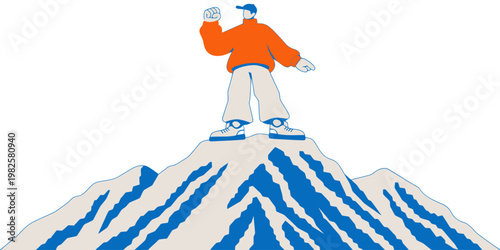 Person reaching for a glowing star icon symbolizing success, achievement, and goal attainment with a bright aspiration.