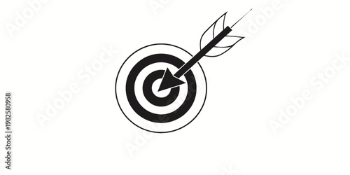Target with arrows and a bullseye, symbolizing achievement and business goals, depicted as a clean vector illustration with vibrant colors.