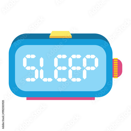 A digital alarm clock displaying sleep.