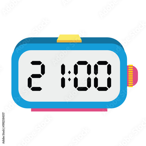 Digital clock displaying 21:00 hours.