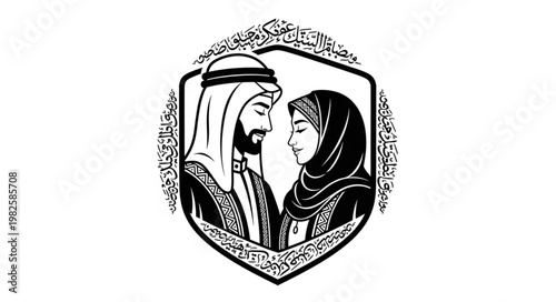 Traditional Arab Couple in Love - A Symbol of Unity and Heritage.