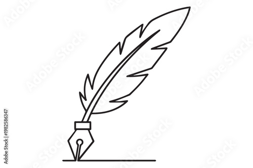 Writing Quill Pen Icon Vector Illustration
