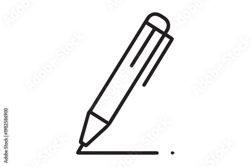 Minimalist Pen Writing Line Drawing Icon