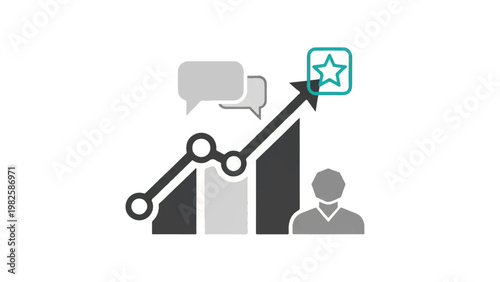 Business growth success rating icon.