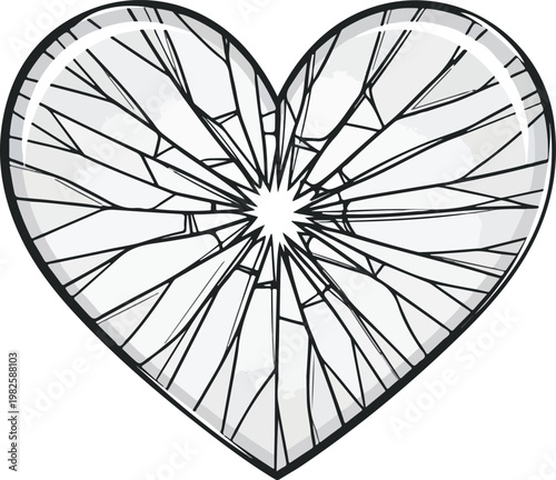Broken Heart Illustration Symbolizing Sadness, Loneliness, and Heartbreak - A Graphic Representation of Emotional Distress