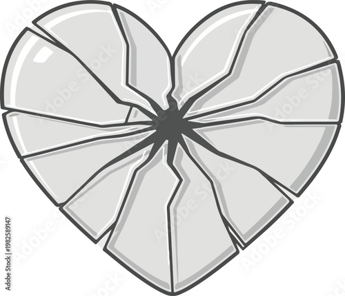 Broken Heart Illustration symbolizing heartbreak, emotional pain, sadness, and loss of love