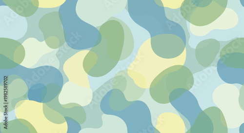 Abstract Organic Shapes Pattern, Soft Pastel Colors, Seamless Background