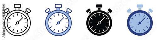 Versatile stopwatch icons representing time management and speed for various digital and print applications, including sports, productivity, and scheduling projects
