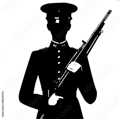 Military Honor Guard Professional Figure Silhouette