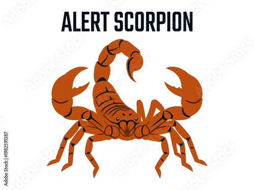 Alert Scorpion Illustration Vector Graphic