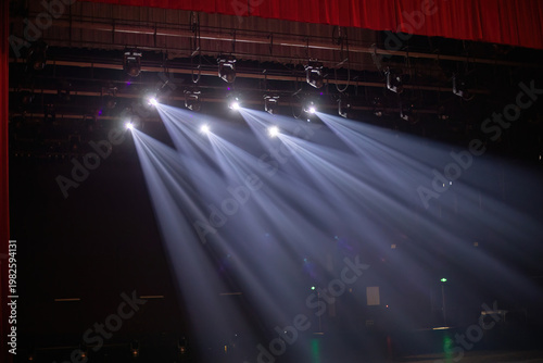 Dramatic theater stage lighting effects and illumination design