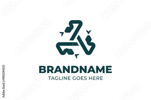 Triangle Triple Snake Logo, symbolizing transformation, agility, and powerful instinct