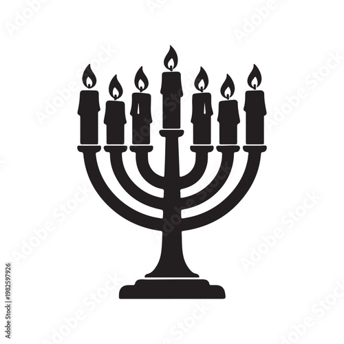 Shabbat candles icon silhouette icon vector flat design.
