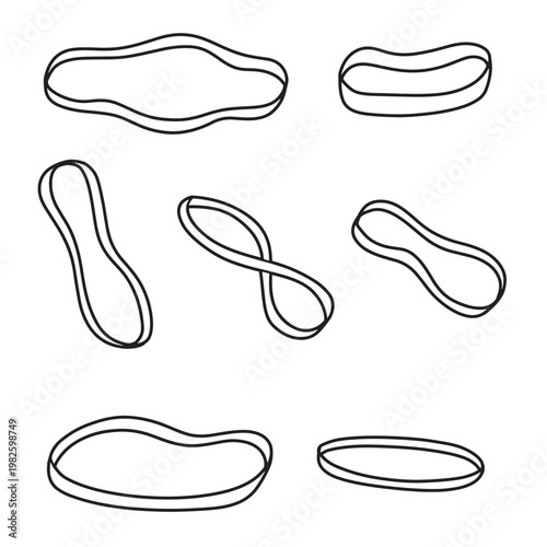 set of rubber with outline style good for icon, symbol, element design, coloring book, etc