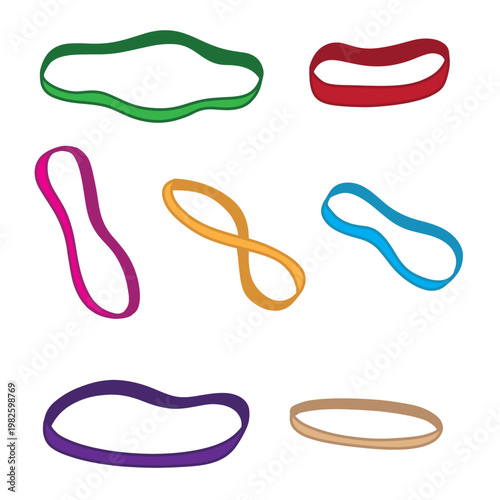 set of rubber band good for sticker, badge, element design, etc
