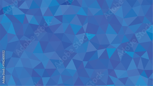 A striking geometric mosaic of varying shades of blue triangles creates an engaging visual texture