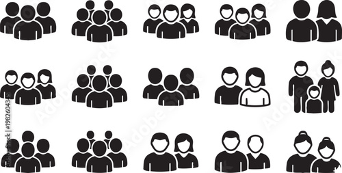 People icon set. A collection of People icons solid collection