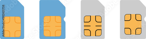 eSIM Icon Set – Modern Web and Mobile Network Symbols Collection on White Background Vector