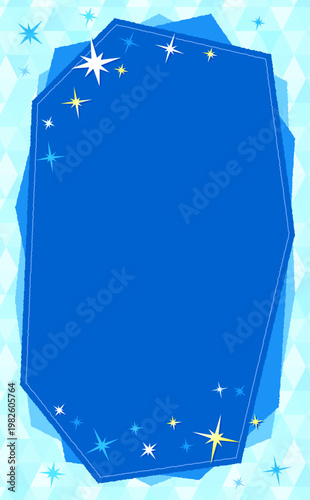 冷たい氷イメージのフレームとポリゴン模様背景1_縦