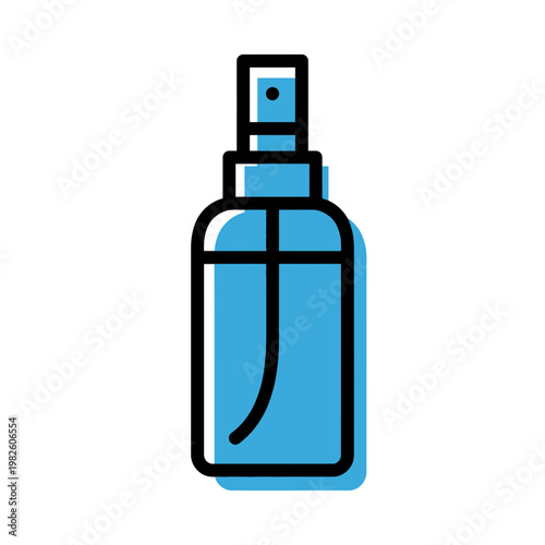 Iconic blue spray bottle design represents a hygiene product