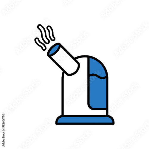 Icon of a vaporizer with smoke on the device