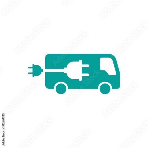 Electric vehicle icon charges with a large plug.