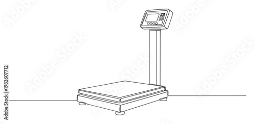 Professional platform weighing scale with digital display and keypad for precise measurement applications in industrial settings and logistics operations