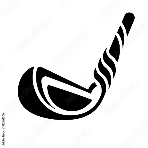 Golf club icon, black and white sports symbol, vector illustration, golfing equipment