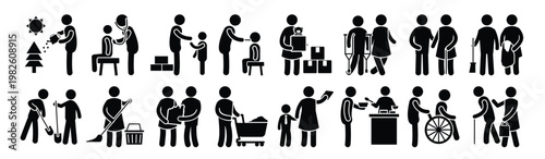  community service pictogram icons 