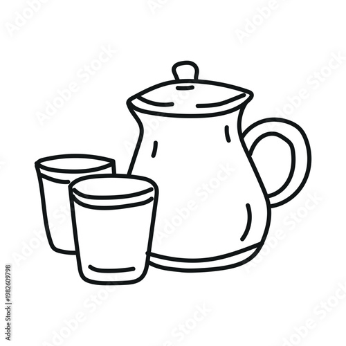 Teapot and Glass Set