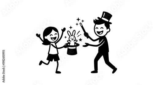 Magician Performing Magic Trick for a Child