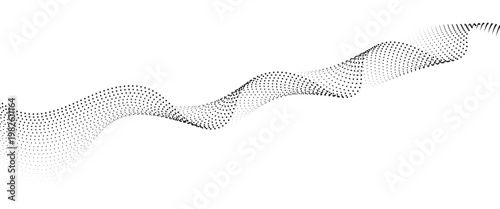 Flowing Dot Wave halftone gradient pattern on transparent background
