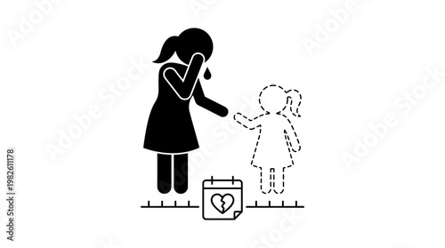 Sad Mother Reaching Out to Missing Child