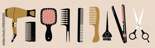 Set of equipment for a hairdresser collection of tools