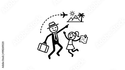 Father and Daughter Excited for Travel Adventure