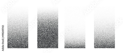 Set of fading rectangular gradients black dotted texture