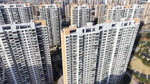 aerial view of residential buildings