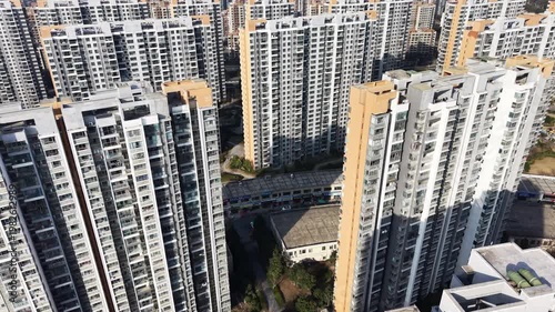 aerial view of residential buildings