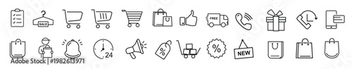 shopping icons set