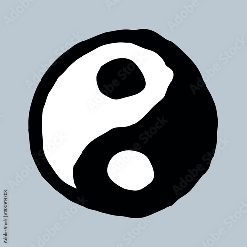 Hand drawn yin yang symbol Zen and Tao Harmony and balance Black and white yin and yang sign Taichi, Taoism, Buddhism, Japan, Chinese, Asian, yoga, meditation, karma, peace, dualism